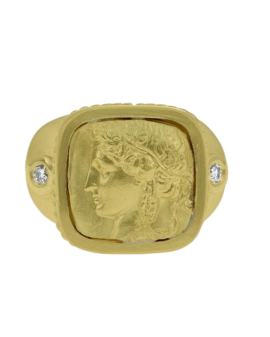 Athena Diamond Accent Ring in Yellow Gold